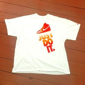 NIKE JUST DO IT WHITE COTTON T-SHIRT MENS LARGE XX